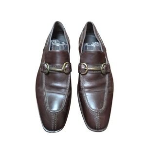 Hugo Boss Men's Dressing Brown Leather Horse bit Loafers Shoes Size 6 Made Italy